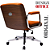 Cadeira Design Office Eames Signature Diretor Cromada com Rodinhas Anti Risco - Capa em Madeira - Caramelo - Imagem 6