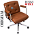 Cadeira Design Office Eames Signature Diretor Cromada com Rodinhas Anti Risco - Capa em Madeira - Caramelo - Imagem 4
