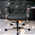 Cadeira Design Office Eames Signature Diretor Cromada com Rodinhas Anti Risco - Capa em Madeira - Cinza Escuro - Imagem 2