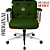 Cadeira Design Office Eames Signature Diretor Cromada com Rodinhas Anti Risco - Capa em Madeira - Verde Escuro - Imagem 3