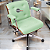 Cadeira Design Office Eames Signature Diretor Cromada com Rodinhas Anti Risco - Capa em Madeira - Verde Limão - Imagem 1