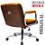 Cadeira Design Office Eames Signature Diretor Cromada com Rodinhas Anti Risco - Capa em Madeira - Laranja - Imagem 4