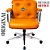 Cadeira Design Office Eames Signature Diretor Cromada com Rodinhas Anti Risco - Capa em Madeira - Laranja - Imagem 5