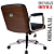 Cadeira Design Office Eames Signature Diretor Cromada com Rodinhas Anti Risco - Capa em Madeira - Azul Marinho - Imagem 6