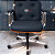 Cadeira Design Office Eames Signature Diretor Cromada com Rodinhas Anti Risco - Capa em Madeira - Azul Marinho - Imagem 2