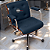 Cadeira Design Office Eames Signature Diretor Cromada com Rodinhas Anti Risco - Capa em Madeira - Azul Marinho - Imagem 1