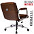 Cadeira Design Office Eames Signature Diretor Cromada com Rodinhas Anti Risco - Capa em Madeira - Marrom - Imagem 7