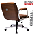 Cadeira Design Office Eames Signature Diretor Cromada com Rodinhas Anti Risco - Capa em Madeira - Marrom - Imagem 3
