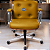 Cadeira Design Office Eames Signature Diretor Cromada com Rodinhas Anti Risco - Capa em Madeira - Amarelo Mostarda - Imagem 2