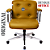 Cadeira Design Office Eames Signature Diretor Cromada com Rodinhas Anti Risco - Capa em Madeira - Amarelo Mostarda - Imagem 6