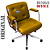 Cadeira Design Office Eames Signature Diretor Cromada com Rodinhas Anti Risco - Capa em Madeira - Amarelo Mostarda - Imagem 3