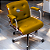 Cadeira Design Office Eames Signature Diretor Cromada com Rodinhas Anti Risco - Capa em Madeira - Amarelo Mostarda - Imagem 1