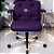 Cadeira Design Office Eames Signature Diretor Cromada com Rodinhas Anti Risco - Capa em Madeira - Roxo - Imagem 2