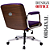 Cadeira Design Office Eames Signature Diretor Cromada com Rodinhas Anti Risco - Capa em Madeira - Roxo - Imagem 6