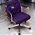 Cadeira Design Office Eames Signature Diretor Cromada com Rodinhas Anti Risco - Capa em Madeira - Roxo - Imagem 1