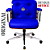 Cadeira Design Office Eames Signature Diretor Cromada com Rodinhas Anti Risco - Capa em Madeira - Azul Royal - Imagem 3