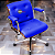 Cadeira Design Office Eames Signature Diretor Cromada com Rodinhas Anti Risco - Capa em Madeira - Azul Royal - Imagem 1