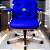 Cadeira Design Office Eames Signature Diretor Cromada com Rodinhas Anti Risco - Capa em Madeira - Azul Royal - Imagem 2
