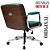 Cadeira Design Office Eames Signature Diretor Cromada com Rodinhas Anti Risco - Capa em Madeira - Verde - Imagem 6