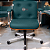Cadeira Design Office Eames Signature Diretor Cromada com Rodinhas Anti Risco - Capa em Madeira - Verde - Imagem 2