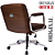 Cadeira Design Office Eames Signature Diretor Cromada com Rodinhas Anti Risco - Capa em Madeira - Vermelho Vinho - Imagem 6