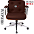 Cadeira Design Office Eames Signature Diretor Cromada com Rodinhas Anti Risco - Capa em Madeira - Vermelho Vinho - Imagem 4