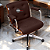 Cadeira Design Office Eames Signature Diretor Cromada com Rodinhas Anti Risco - Capa em Madeira - Vermelho Vinho - Imagem 1
