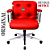 Cadeira Design Office Eames Signature Diretor Cromada com Rodinhas Anti Risco - Capa em Madeira - Vermelho - Imagem 3
