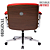 Cadeira Design Office Eames Signature Diretor Cromada com Rodinhas Anti Risco - Capa em Madeira - Vermelho - Imagem 5