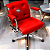 Cadeira Design Office Eames Signature Diretor Cromada com Rodinhas Anti Risco - Capa em Madeira - Vermelho - Imagem 1