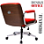 Cadeira Design Office Eames Signature Diretor Cromada com Rodinhas Anti Risco - Capa em Madeira - Vermelho - Imagem 6