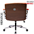Cadeira Design Office Eames Signature Diretor Cromada com Rodinhas Anti Risco - Capa em Madeira - Vermelho Telha - Imagem 4