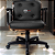 Cadeira Design Office Eames Signature Diretor Black com Rodinhas Anti Risco - Capa em Madeira - Marrom Café - Imagem 2