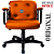 Cadeira Design Office Eames Signature Diretor Black com Rodinhas Anti Risco - Capa em Madeira - Laranja - Imagem 3
