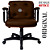 Cadeira Design Office Eames Signature Diretor Black com Rodinhas Anti Risco - Capa em Madeira - Marrom - Imagem 4