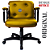 Cadeira Design Office Eames Signature Diretor Black com Rodinhas Anti Risco - Capa em Madeira - Amarelo Mostarda - Imagem 4