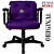 Cadeira Design Office Eames Signature Diretor Black com Rodinhas Anti Risco - Capa em Madeira - Roxo - Imagem 3