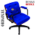 Cadeira Design Office Eames Signature Diretor Black com Rodinhas Anti Risco - Capa em Madeira - Azul Royal - Imagem 3