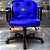 Cadeira Design Office Eames Signature Diretor Black com Rodinhas Anti Risco - Capa em Madeira - Azul Royal - Imagem 2