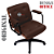 Cadeira Design Office Eames Signature Diretor Black com Rodinhas Anti Risco - Capa em Madeira - Vermelho Vinho - Imagem 4