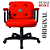 Cadeira Design Office Eames Signature Diretor Black com Rodinhas Anti Risco - Capa em Madeira - Vermelho - Imagem 3