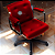 Cadeira Design Office Eames Signature Diretor Black com Rodinhas Anti Risco - Capa em Madeira - Vermelho - Imagem 2