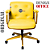 Cadeira Design Office Eames Signature Diretor Dourada com Rodinhas Anti Risco - Capa em Madeira - Amarelo - Imagem 4