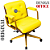 Cadeira Design Office Eames Signature Diretor Dourada com Rodinhas Anti Risco - Capa em Madeira - Amarelo - Imagem 3
