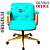 Cadeira Design Office Eames Signature Diretor Dourada com Rodinhas Anti Risco - Capa em Madeira - Verde Água - Imagem 4