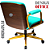Cadeira Design Office Eames Signature Diretor Dourada com Rodinhas Anti Risco - Capa em Madeira - Verde Água - Imagem 6