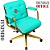Cadeira Design Office Eames Signature Diretor Dourada com Rodinhas Anti Risco - Capa em Madeira - Verde Água - Imagem 3