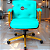 Cadeira Design Office Eames Signature Diretor Dourada com Rodinhas Anti Risco - Capa em Madeira - Verde Água - Imagem 1
