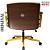 Cadeira Design Office Eames Signature Diretor Dourada com Rodinhas Anti Risco - Capa em Madeira - Bege - Imagem 5
