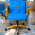 Cadeira Design Office Eames Signature Diretor Dourada com Rodinhas Anti Risco - Capa em Madeira - Azul Bebê - Imagem 1
